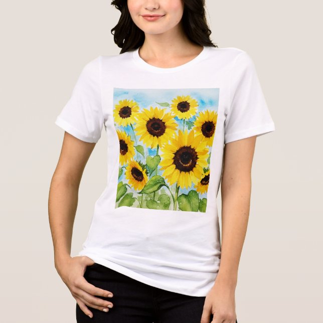Sonnenblume Tri-Blend Shirt (Vorderseite)