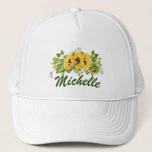 Sonnenblume Trucker Hut mit anpassbarem Namen Truckerkappe