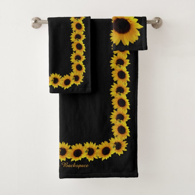 Sonnenblume-Tuch-Set-personalisierte Badhandtuch Set (Insitu)