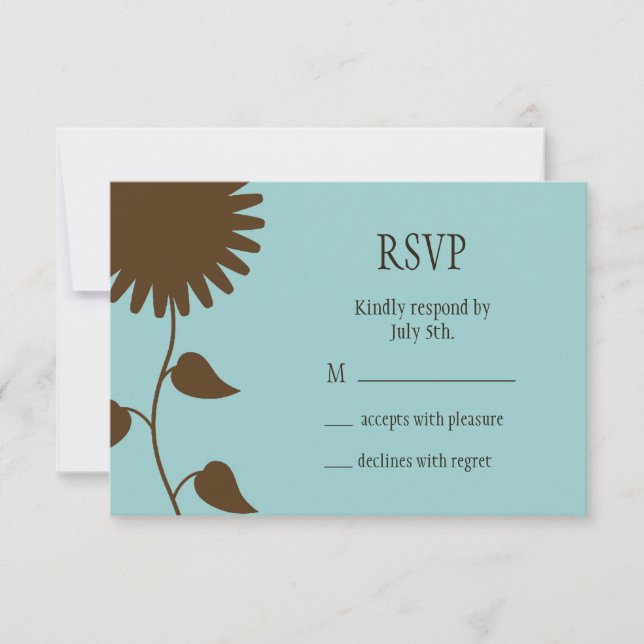 Sonnenblume UAWG auf blau RSVP Karte (Vorderseite)