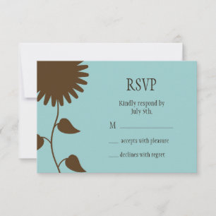 Sonnenblume UAWG auf blau RSVP Karte