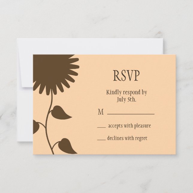 Sonnenblume UAWG auf Peach RSVP Karte (Vorderseite)