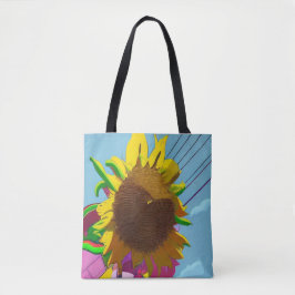 Sonnenblume - Überdrucktasche Tasche