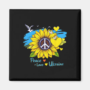 Sonnenblume Ukraine Flagge Karte Frieden Liebe Ukr Magnet