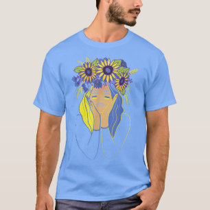 Sonnenblume Ukraine Frau ukrainische Flagge Mädche T-Shirt