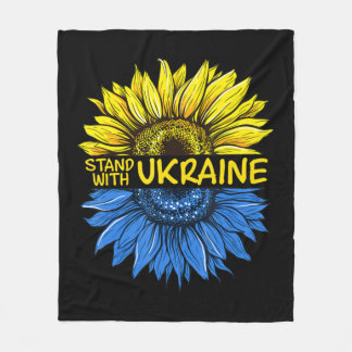 Sonnenblume Ukrainisch Ich stehe mit der Ukraine L Fleecedecke
