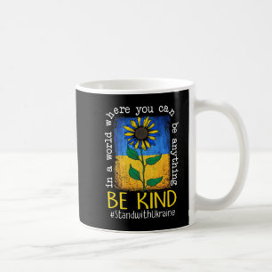 Sonnenblume ukrainische Fahne steht freundlich zur Kaffeetasse
