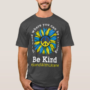 Sonnenblume ukrainische Fahne steht freundlich zur T-Shirt