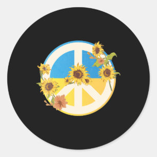 Sonnenblume Ukrainische Flagge Ich stehe mit der U Runder Aufkleber