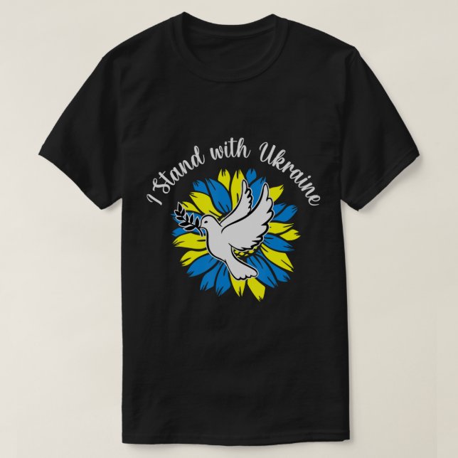 Sonnenblume ukrainische Flagge Taube Ukraine Ich s T-Shirt (Design vorne)