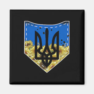 Sonnenblume Ukrainische Flagge Und Trysub Pocket T Magnet