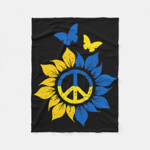 Sonnenblume Ukrainische Flagge Vintage Ich stehe m Fleecedecke
