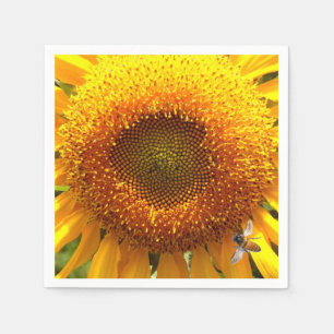 Sonnenblume und Biene Serviette