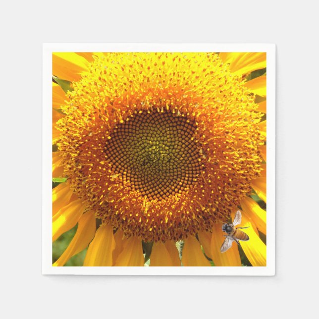Sonnenblume und Biene Serviette (Vorderseite)