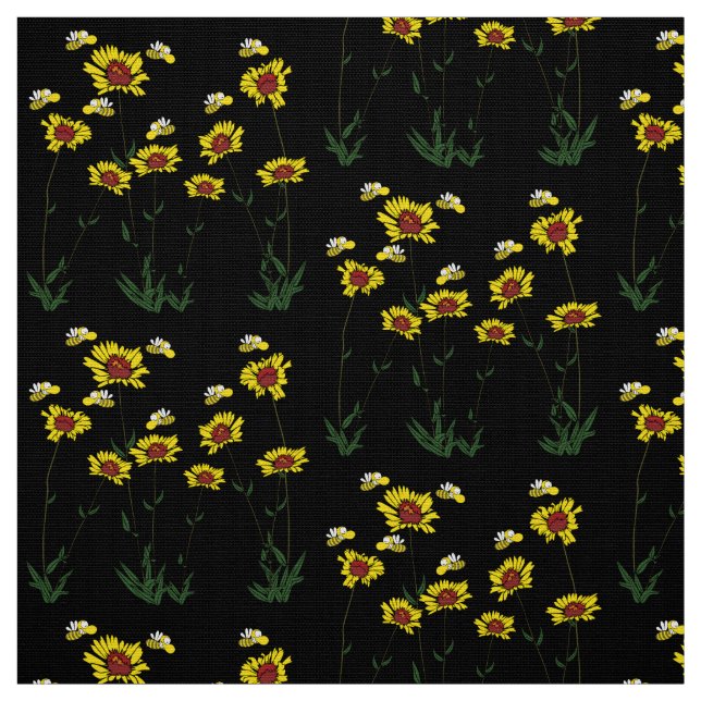 Sonnenblume und Bienen Stoff (Muster)