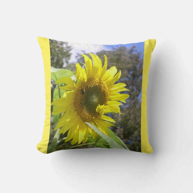 Sonnenblume und Bienenkissen Kissen (Vorderseite)