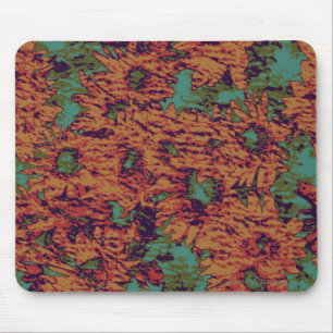 Sonnenblume- und Blatttarnungsmuster an Mousepad