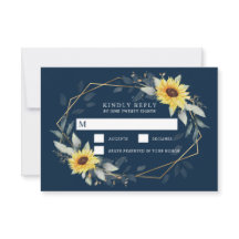 Sonnenblume und blau-geometrische Hochzeit