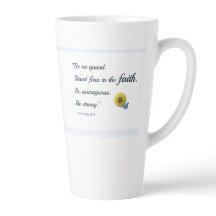 Sonnenblume und Blauer Schmetterling-Schrift Latte