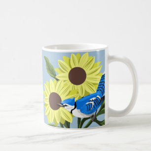 Sonnenblume-und Blauhäher-Tasse Kaffeetasse