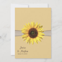 Sonnenblume und Burlap-Hochzeit Einladung