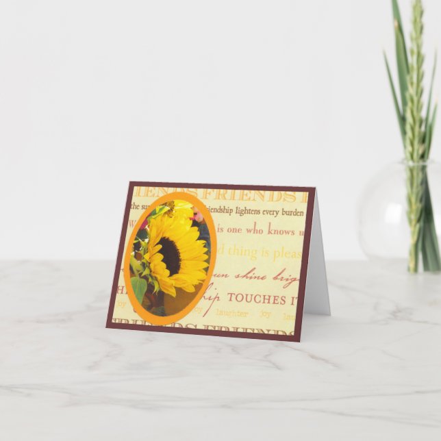 Sonnenblume und Freunde Notecard Karte (Vorderseite)
