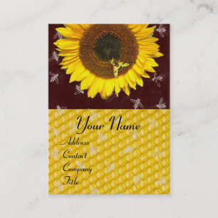 SONNENBLUME-UND HONIG-BIENE, IMKEREI, BEEKEPER VISITENKARTE