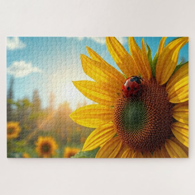 Sonnenblume und Marienkäfer (Horizontal)