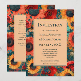 Sonnenblume und Mohnreverie Einladung