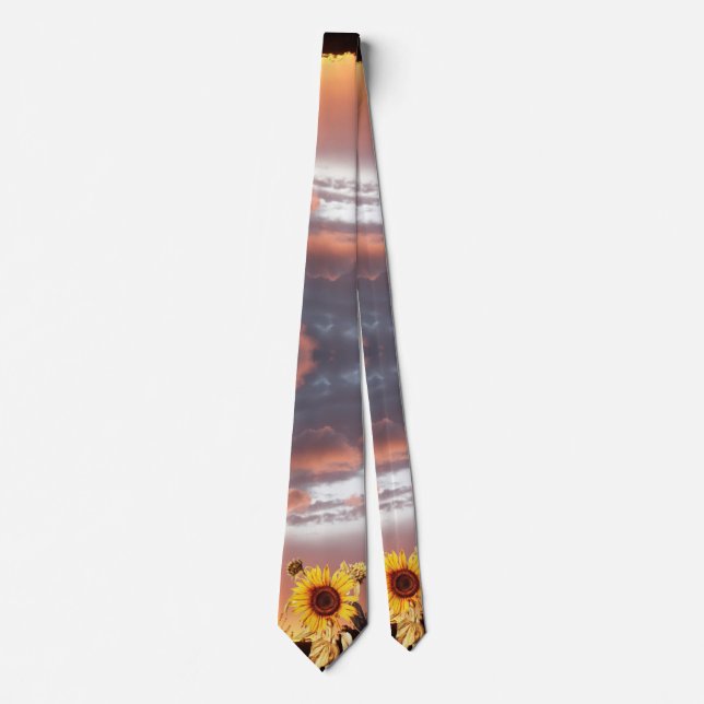 SONNENBLUME UND PINK SOMMERSONNE KRAWATTE (Vorderseite)