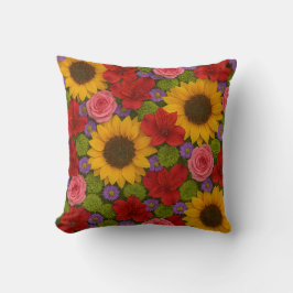 Sonnenblume und Rose Kissen