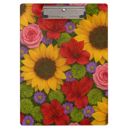 Sonnenblume und Rose Klemmbrett