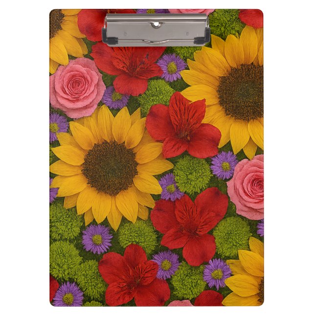 Sonnenblume und Rose Klemmbrett (Vorderseite)