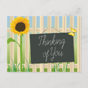 Sonnenblume und Schmetterling Postkarte