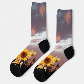 SONNENBLUME UND SOMMERSONNENUNTERGANG SOCKEN