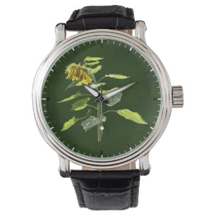 Sonnenblume und Spargel Armbanduhr