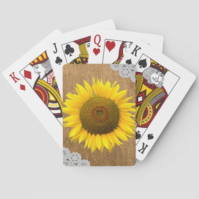 Sonnenblume-und Spielkarten (Rückseite)