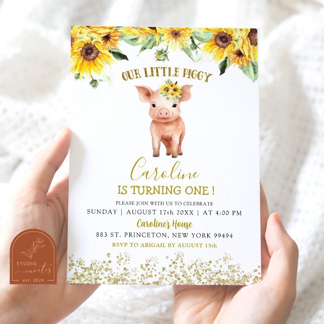 Sonnenblume unser kleines Schweine, das sich einen Einladung (Von Creator hochgeladen)