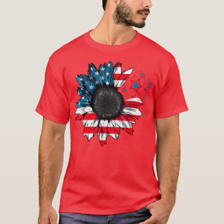 Sonnenblume US-Flagge am 4. Juli T - Shirt