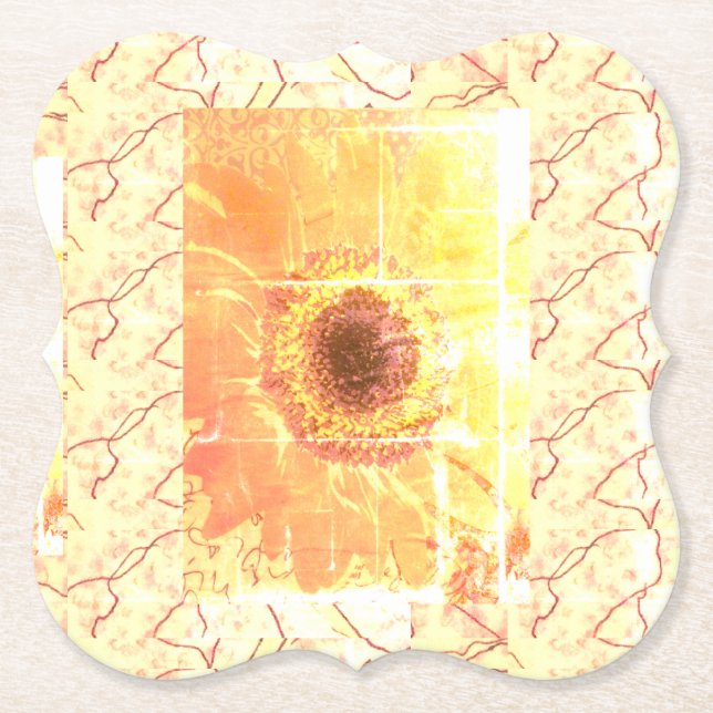 Sonnenblume Vendredi-2 Paper Untersetzer (Vorderseite)