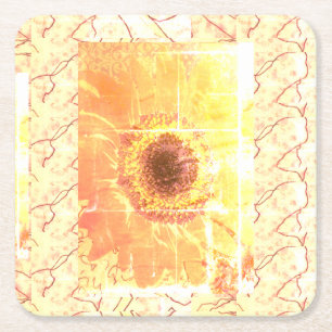 Sonnenblume Vendredi Rechteckiger Pappuntersetzer