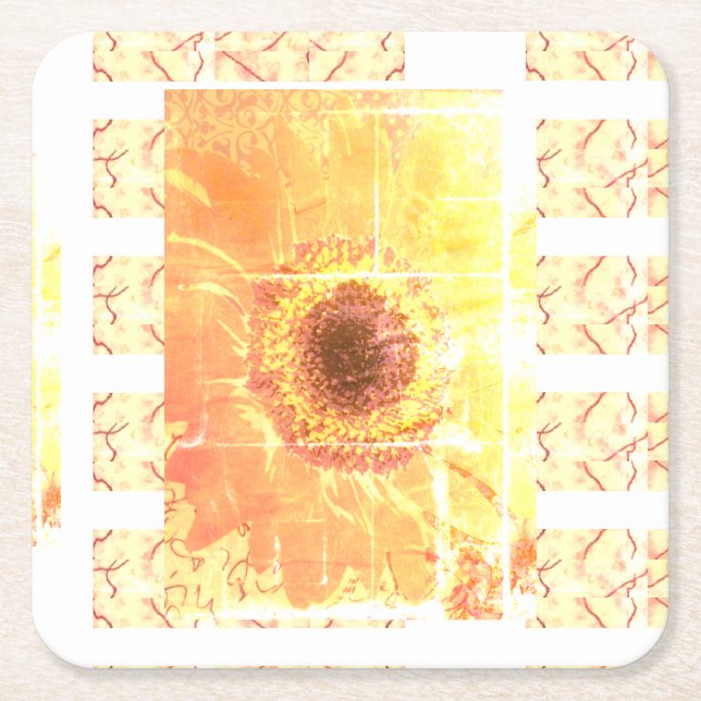 Sonnenblume Vendredi Rechteckiger Pappuntersetzer (Vorderseite)