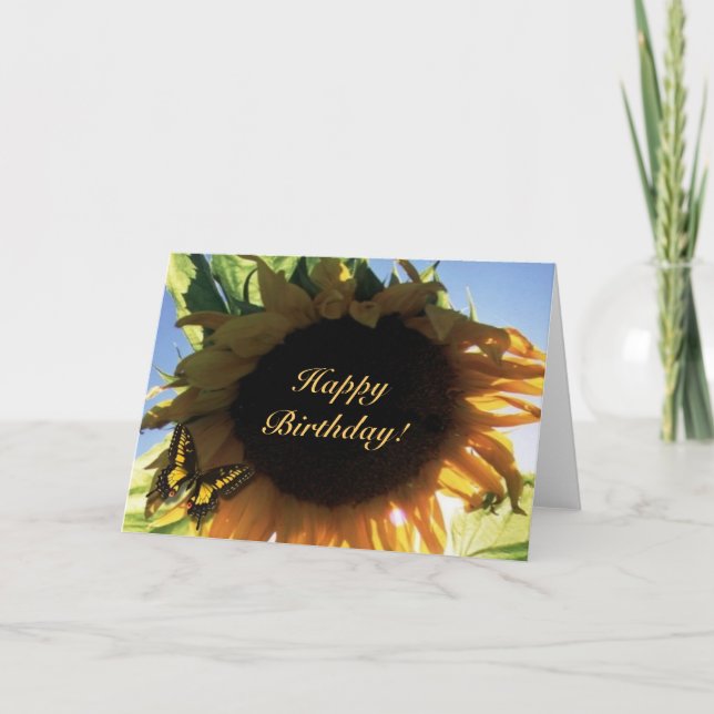 Sonnenblume, viel Glück zum Geburtstag! Karte (Vorderseite)