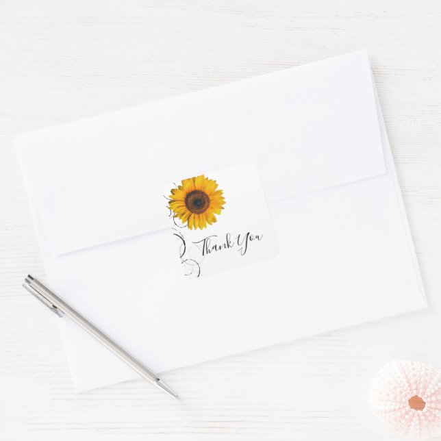 Sonnenblume Vielen Dank, Aufkleber (Umschlag)