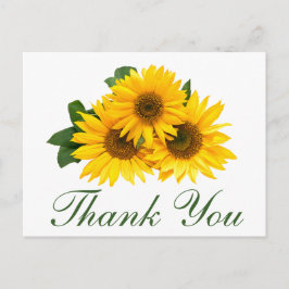 Sonnenblume Vielen Dank für die elegante Hochzeit  Postkarte