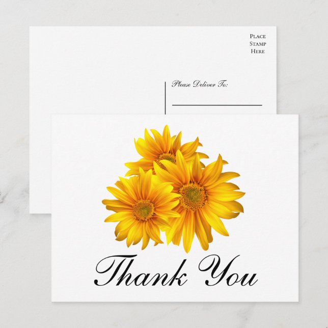 Sonnenblume Vielen Dank für Ihre Country Floral Ho Postkarte (Vorne/Hinten)
