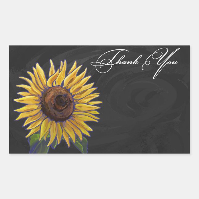 Sonnenblume Vielen Dank Rechteckiger Aufkleber (Vorderseite)