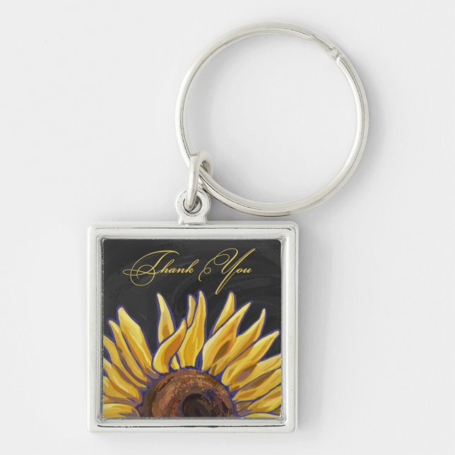 Sonnenblume Vielen Dank Schlüsselanhänger (Vorne)