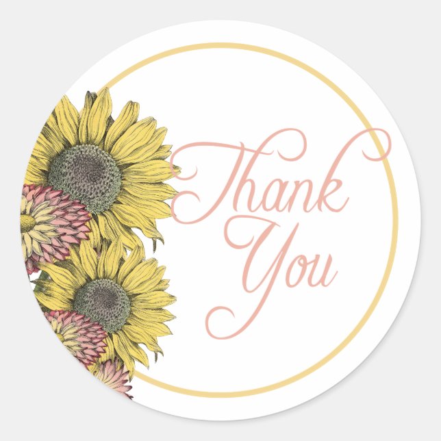 Sonnenblume Vielen Dank Stickers (Vorderseite)