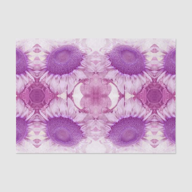 Sonnenblume Vintag Chic Lila Blumen Antike Seidenpapier (Vorderseite)